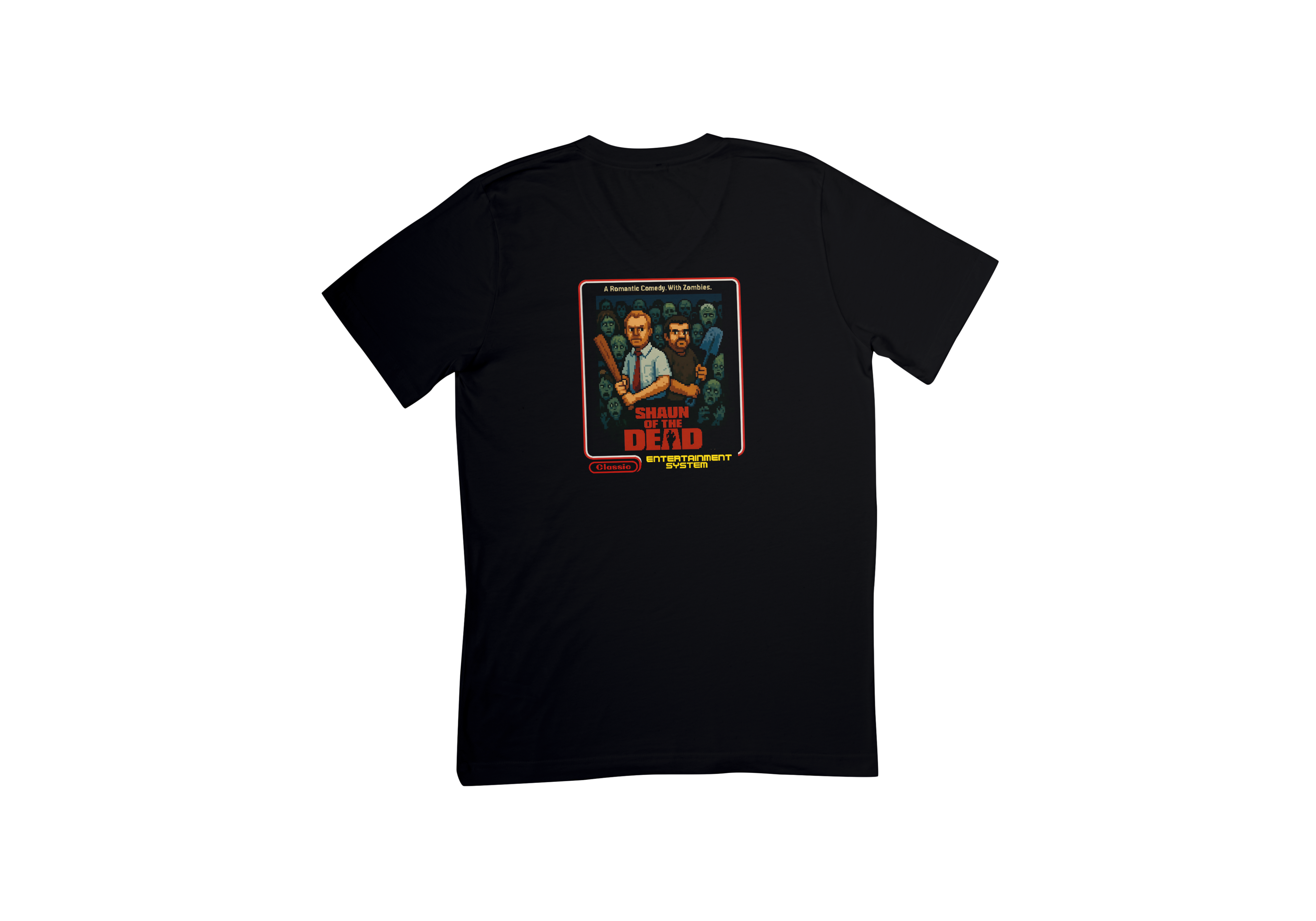 Shaun of the Dead 8-Bit Style Black T-Shirt. Nerd-Alert.