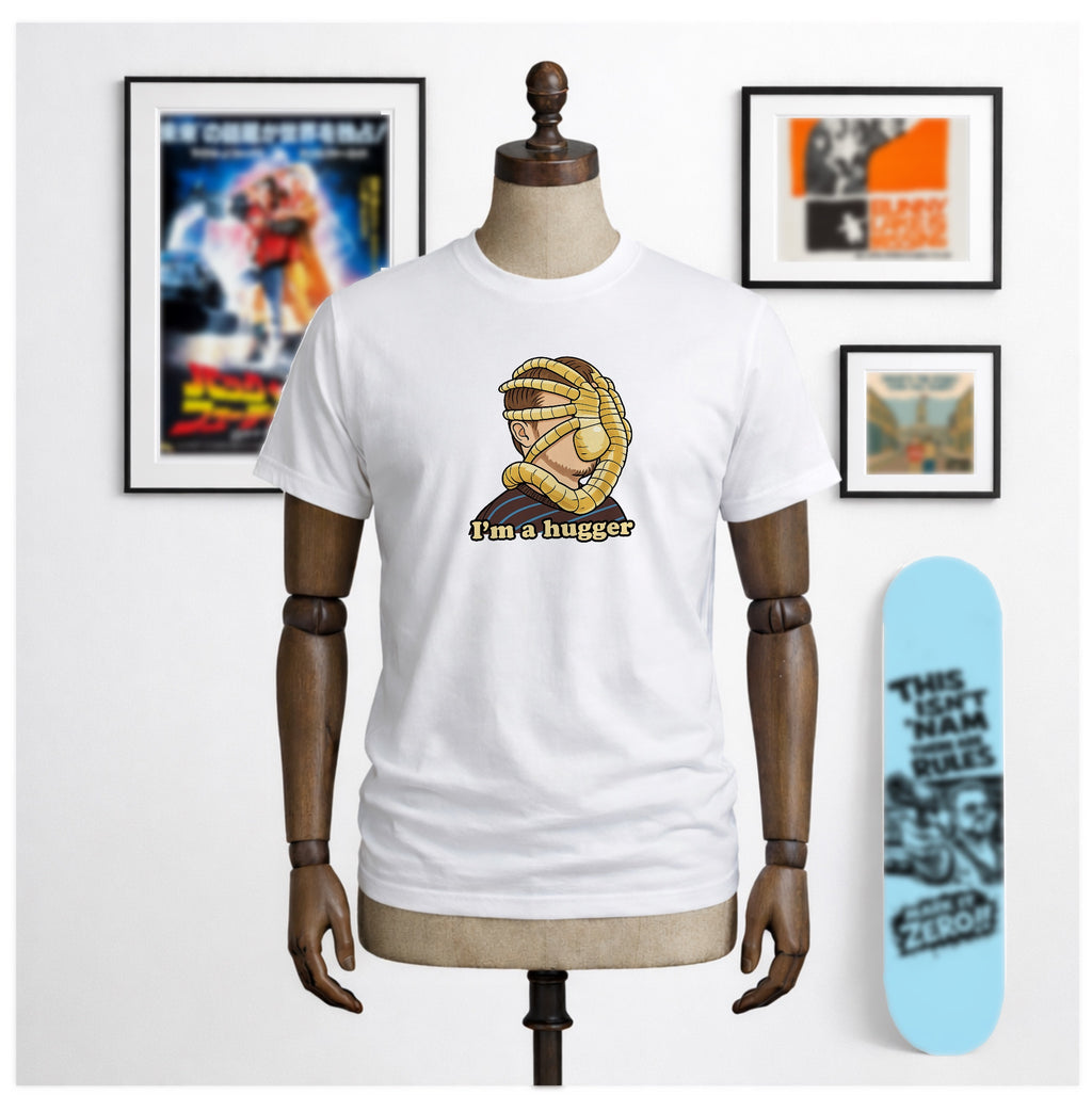 I’m a hugger unisex white t shirt.