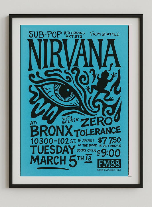 Nirvana Sub Pop From Seattle Gig Poster – A3 Print (A4 Available)