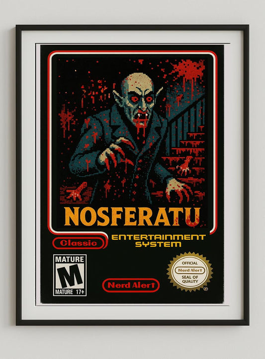 Nosferatu – 8-Bit Retro Gaming Poster Print. Horror art.